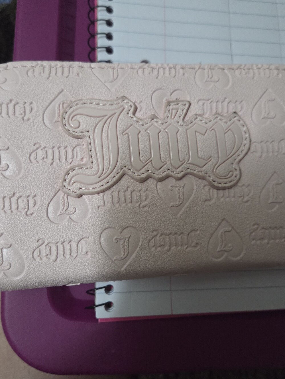 Juicy Couture Pale Pink Embossed Zip Wallet